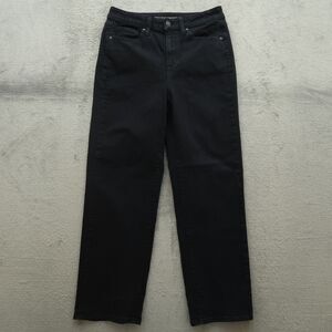 Chico's Jeans Women's 0R US-4R Black High-Rise Straight Leg Denim 29" Inseam